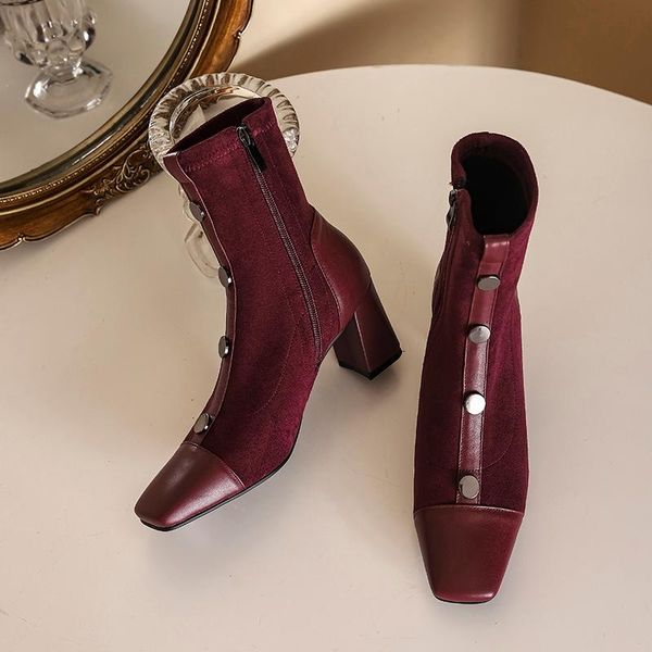 

classic design ladies boots 2020 winter autumn genuine leather elegant high heels pumps wedding office lady shoes woman, Black