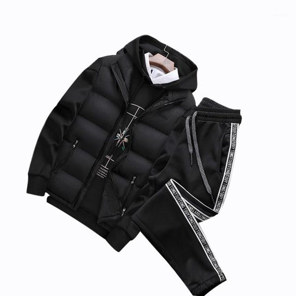 

rlyaeiz new 2020 autumn sportswear men sporting suits casual hoodies + pants + vests 3 piece set male tracksuit1, Gray