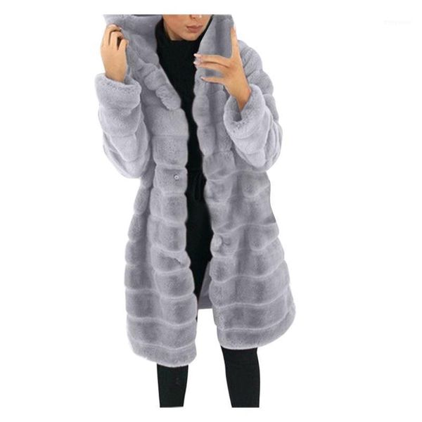 

plus size womens faux-fur gilet long sleeve waistcoat body warmer jackets coat winter long hooded outwear for female clothes1, Black