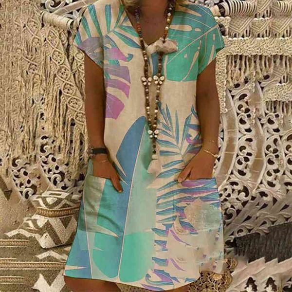 

hillsionly plus size womens summer vintage print dress short sleeve casual womens dresses dress for women robe, Black;gray