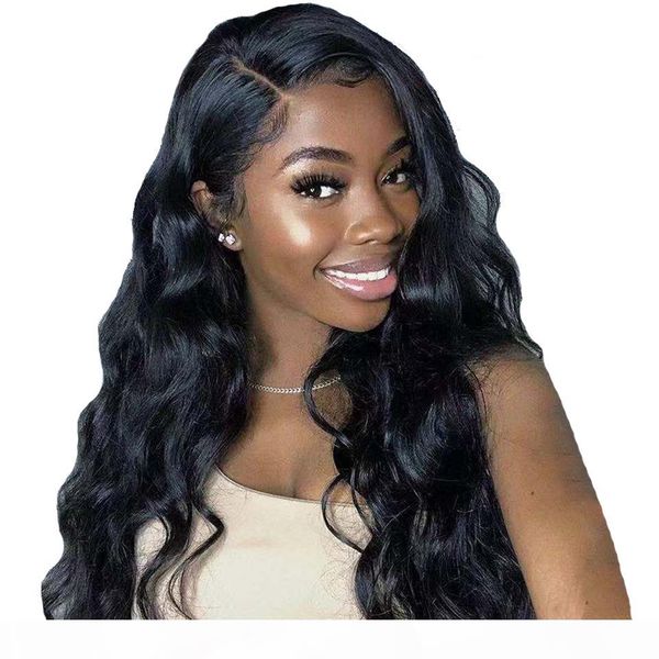 

13x4 body wave lace front wig 150 density lace front human hair wigs for women remy wigs mongolian human hair wigs, Black
