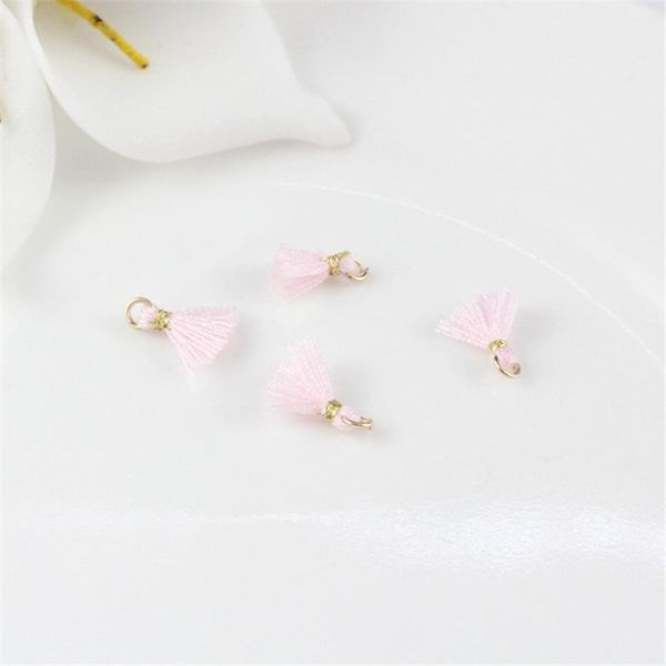 

30pcs 1cm cotton thread mini metal hanging ring tassel trim pendant diy craft arts jewelry earrings decor materials fringe trim h bbyugs