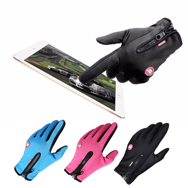 

colour touch screen winter sport windproof waterproof ski warming motorcycle glove bike cycling gloves, Blue;gray