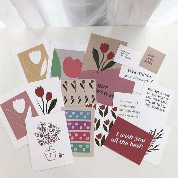 

gift wrap 17pcs colorful tulip card diy scrapbooking girl bedroom dormitory wall decoration