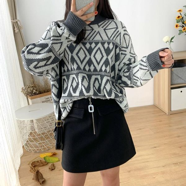 

sweater women knitted sweater women 2020 autumn winter korean cashmere o-neck long sleeve pullover female jumper knitwear1, White;black