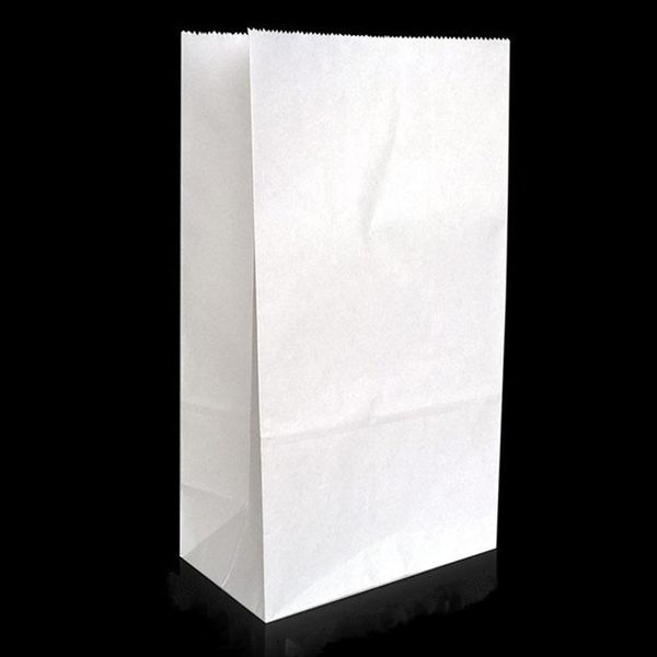 

100pcs 4 sizes white open kraft paper packing bag with flat bottom party gifts crafts stand up paper pouch for h bbydpr