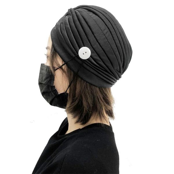 

beanies sagace hats 2021 design with buttons hat face holder wearing protect ears head wrap headbands bandana accessories