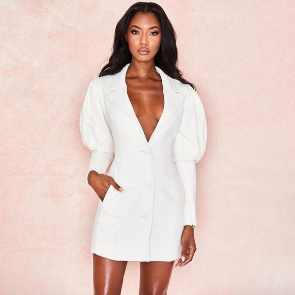 

first song women's tight-fitting single-breasted long blazer 2020new autumn women's office casual white small blazer xl, Black;brown