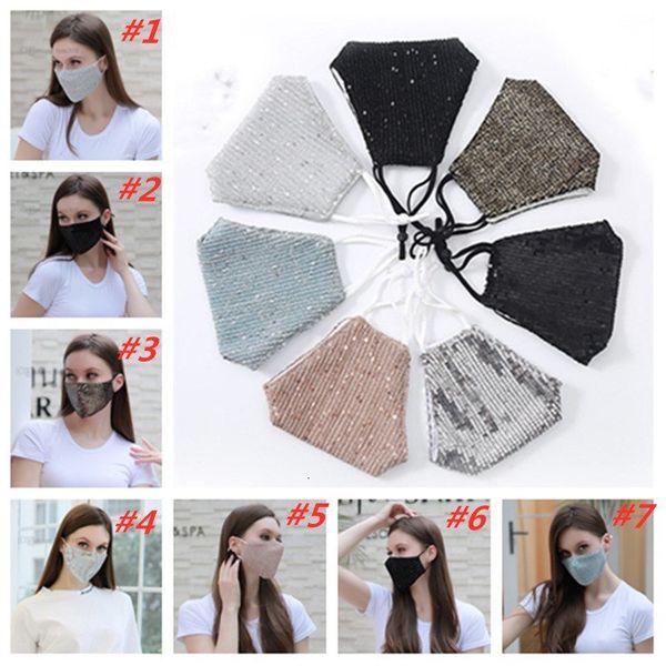 

face sunscreen mask washable sequin fashion anti-dust soft against designer masks t2i51187 e30g#