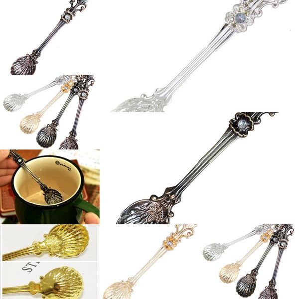 

ut7yzu factory price zinc coffee multifunctional alloy vintage spoon retro unique soup tea ice cream scoop 4 colors mixing tool 1 n
