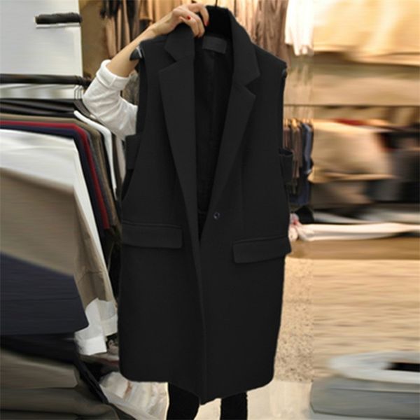 

tvvovvin korean women suit vests spring and autumn wild new cotton ladies vests solid color fashion women clothing b241 201102, Black;white