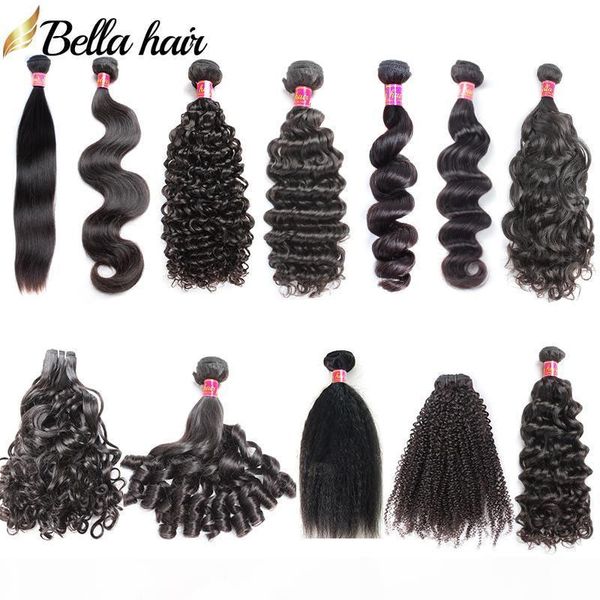 

bella hair double weft brazilian hair bundles 10-24inch human hair extension natural color grade 9a hair weft julienchina st bw cw lw kinky, Black