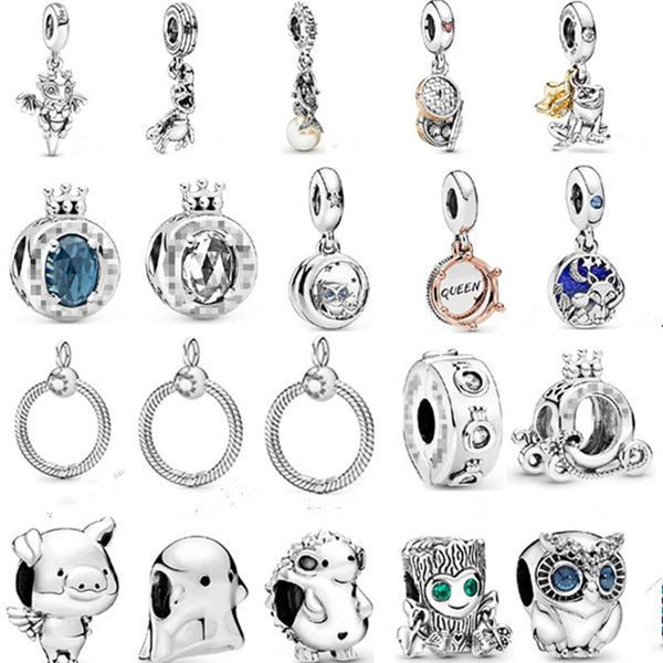 925 Sterling Silver Charm Beads Hedgehog Cute Tree Man Owl Bracciale Charm per gioielli da donna Pandora fai da te