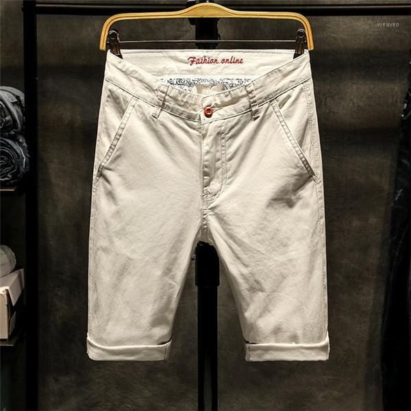 

2020 casual summer shorts men cotton knee length chinos shorts vintage casual men bermuda masculina big large size 36,5071, White;black