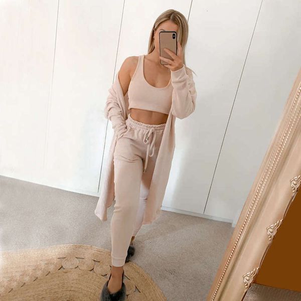 

three leisure foreign style sports piece fashion suit net red quanzhou women's wear, Gray