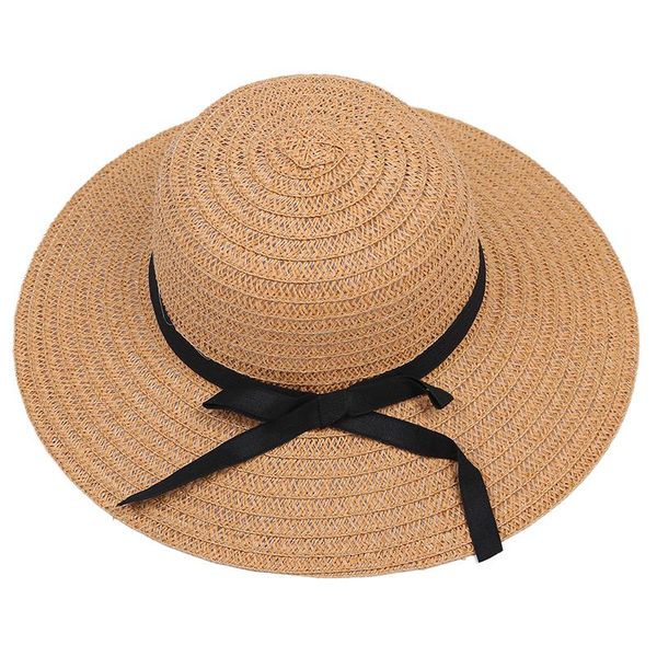 

высокое качество женщины дамы chic широкий большой брим summer beach sun cap соломенная шляпка, Blue;gray