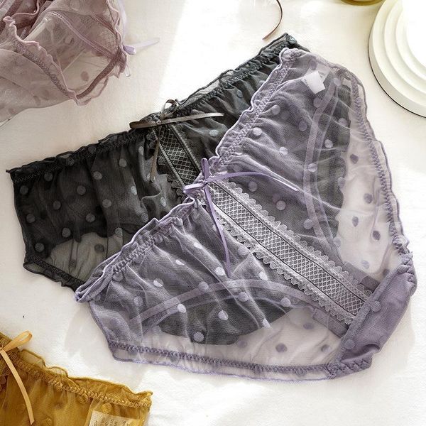 

perspective lace panties women underpants female intimate lingerie mid-rise transparent underwear girls briefs1, Black;pink