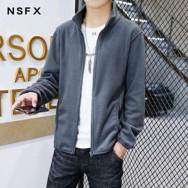 

men's for new comfortable and take-off versatile jacket inner liner warm autumn winter fleece nsfx, Gray