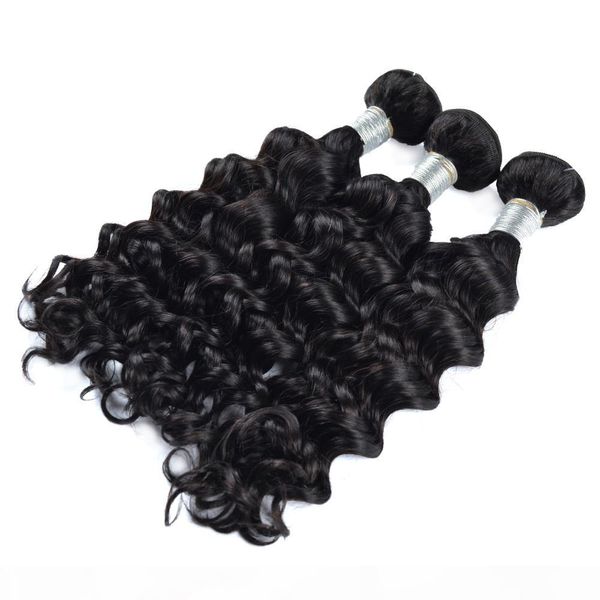 

big curly hair weft 3 bundles peruvian indian 100% virgin human hair extensions natural color 8-28inch, Black
