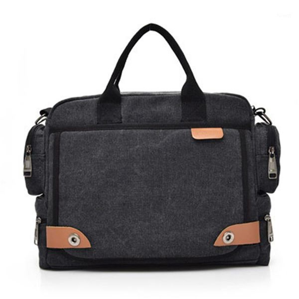 

men's briefcase bag handbags canvas business handbags retro multifunction vintage shoulder bag business men1