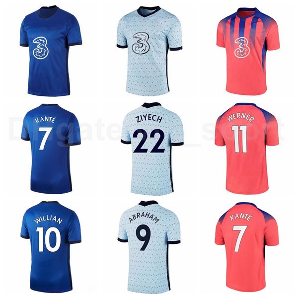

20-21 men soccer werner jersey kante willian pulisic kovacic abraham giroud mount pedro jorginho batshuayi azpilicueta football shirt kits, Black;yellow