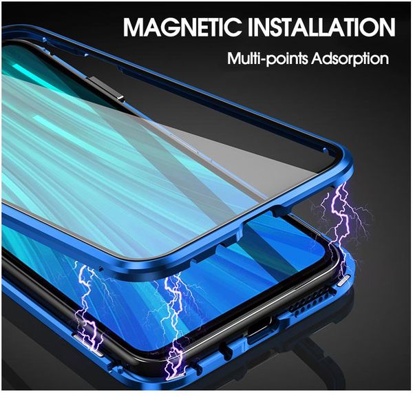 

360 metal magnetic double sided case for xiaomi redmi note 9 pro 9s 8t 7 pro redmi 9 8 8a wmtzyb