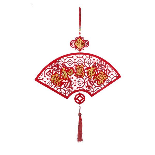 

1pc 2021 new year door pendant non-woven fan design wall hanging party decor