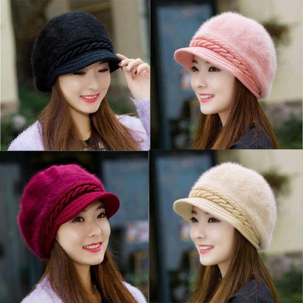 

2021new fashion men ladies casual wool hat knitted beret women painter caps autumn winter hats for women solid plain newsboy cap, Blue;gray