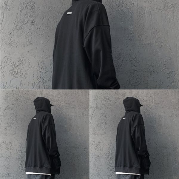 

51il2 fear hooded god style coat zippersweater zipper6 solid color zipper cardigan sweater jerry same season high street men's and wome, Black