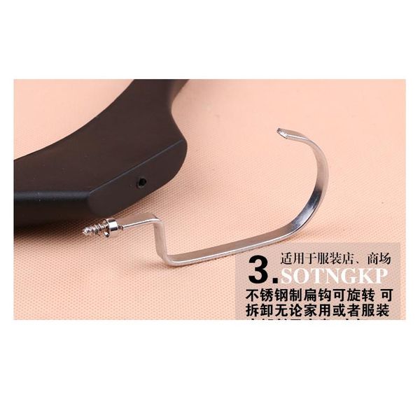 

luxury thick wide shoulder black plastic hanger for coats,anti-slip, man's style (8 piece bbyxaf