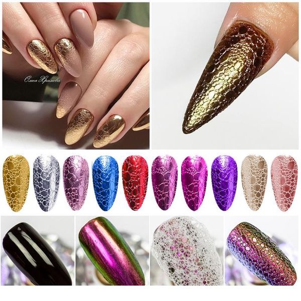 

gold soap foam nail glitter for uv gel polish rose gold silver mirror powder nails bubble chrome nail art decorati jllwlf, Silver;gold