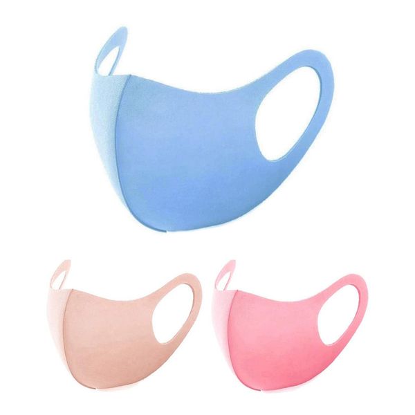 

face 3pcs fashion washable reusable polyurethane solid earloop mouth mask with design mascaras