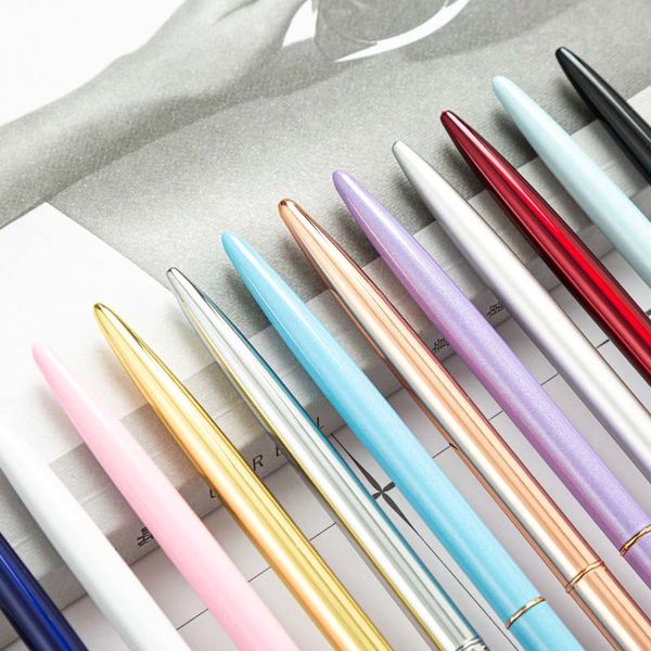 

luxury metal ballpoint pen 1.0mm black ink rotating ball pen rollball pens office accessories stationery office school supplies