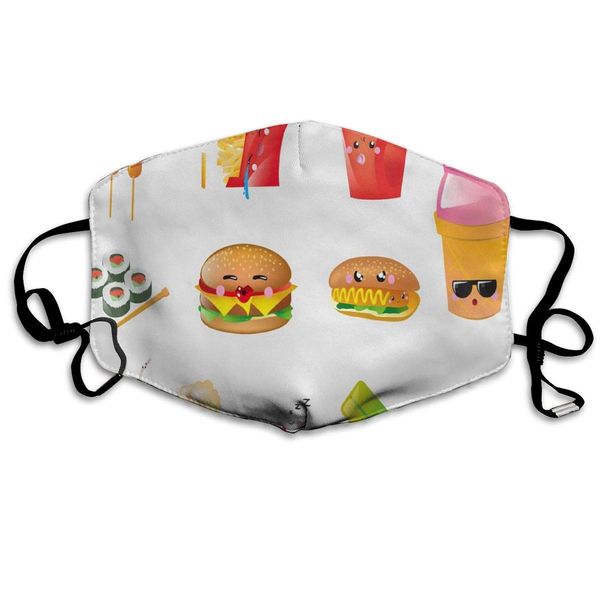 

face mask food cartoons amazing cycling half face earloop dust mask for girls