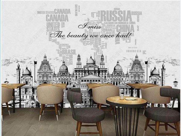 

3d wallpaper custom p mural hand-painted european-style architecture home decor living room 3d wall murals wallpaper for walls 3 d