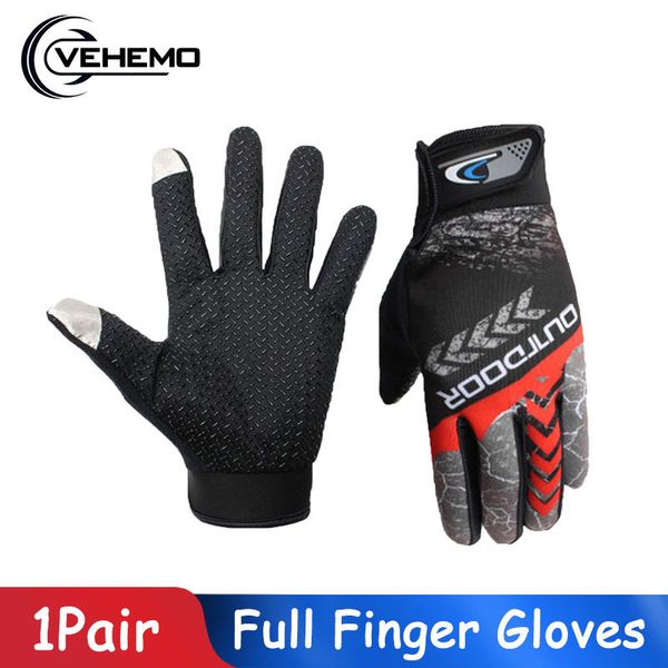 

vehemo motorcycles 1 pair full finger motorcycle travel ridding gloves mountaineering arrow durable hiking riding, Blue;gray