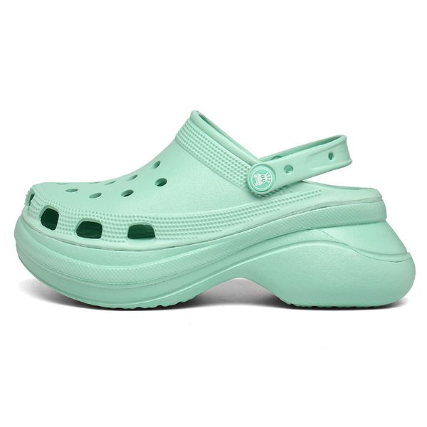 

2020 summer ladies beach green clogs women sandals platform shoes eva lightweight increase 7cm sandles 5 color shoe sandalias 0928, Black