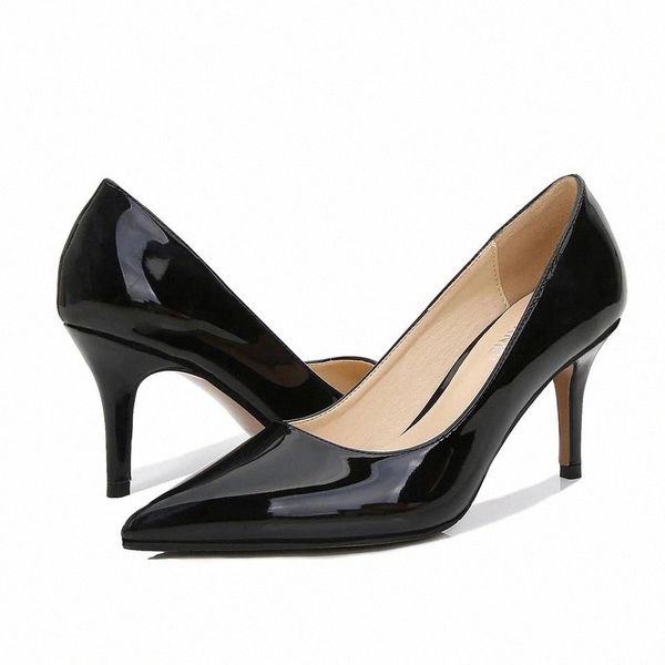 

voesnees 2020 new pumps pointed shallow mouth stiletto high heels 7.5cm work shoes l etiquette stewardess single shoes women #uu7z, Black