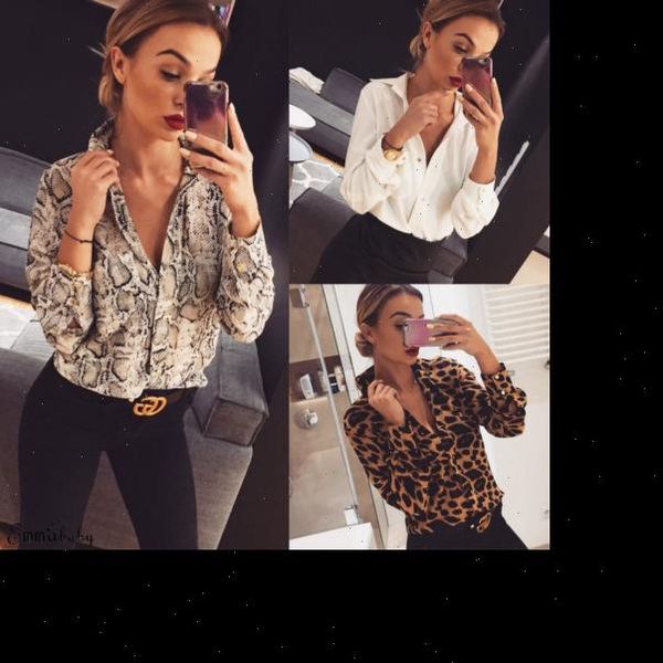 

new fashion snake skin leopard printed blouse women elegant v neck loose long sleeve shirts casual streetwear, White