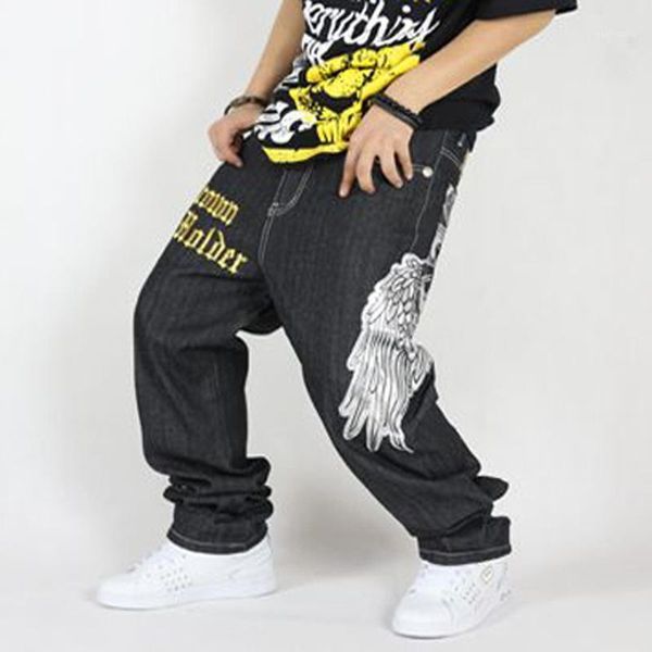 

2020 news men's hip-hop cotton loose jeans trousers casual plus size street dance1, Blue