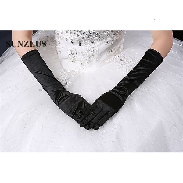 

women long satin black bridal red ivory finger wedding party gloves luvas de casamento ing