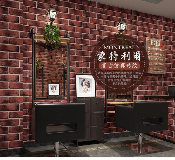 

wallpapers 3d three dimensional retro red brick cultural antique pattern wallpaper barber shop industrial