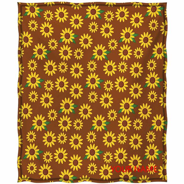 

sunflower plush blanket, cartoon blossoms lively petals and green leaves nature gardening plants diy blanket, great for summer and even fall