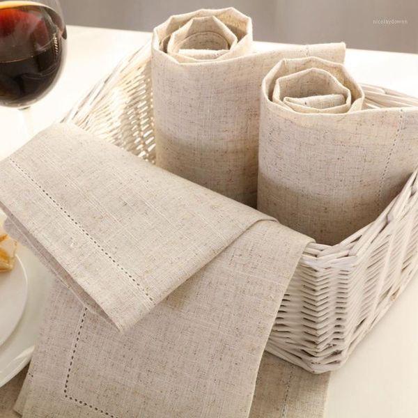 

table napkin hemstitched linen napkins cloth dinner beautiful 45x45cm(18x18")1