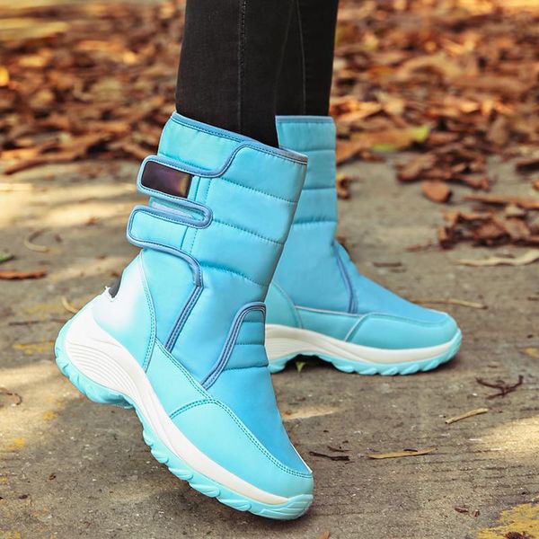 

boots fashion warm winter snow women 2021 flats white black pink blue botas mujer x253