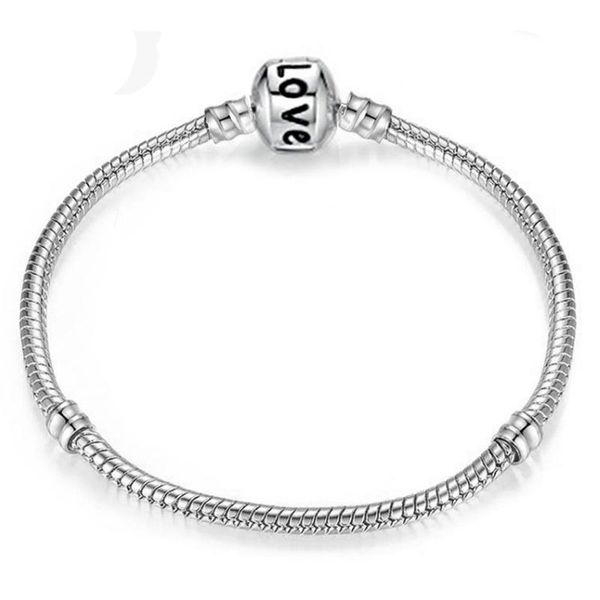 

yexcodes silver-plated snake chain charm bracelet fit original men and women beads fine bracelet jewelry gift wm comb2010