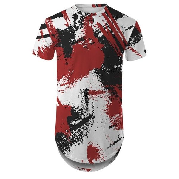 

youthup 3d round hem color patterns design mens hip male long line for summer 3d print shirts aesthetic plus size kawaii men clothing