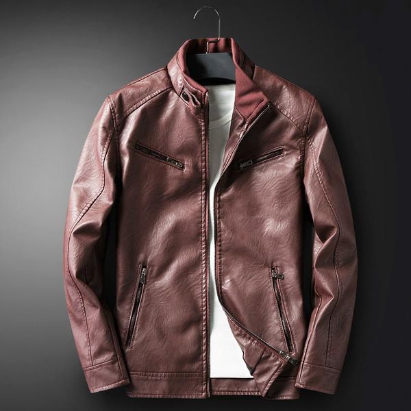 

men's fur & faux male coat casual mens bomber jackets pu leather wine red motorcycle jacket boy fluffy windbreaker plus size 3xl 4xl, Black