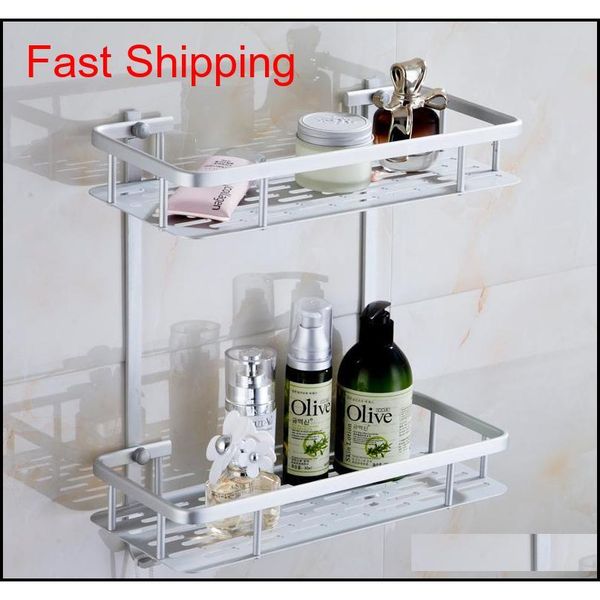 

dhl dual tier bathroom shelf aluminum wall mounted rectangle ventilating panel shampoo body lotion rack bat qyllnj toys2010