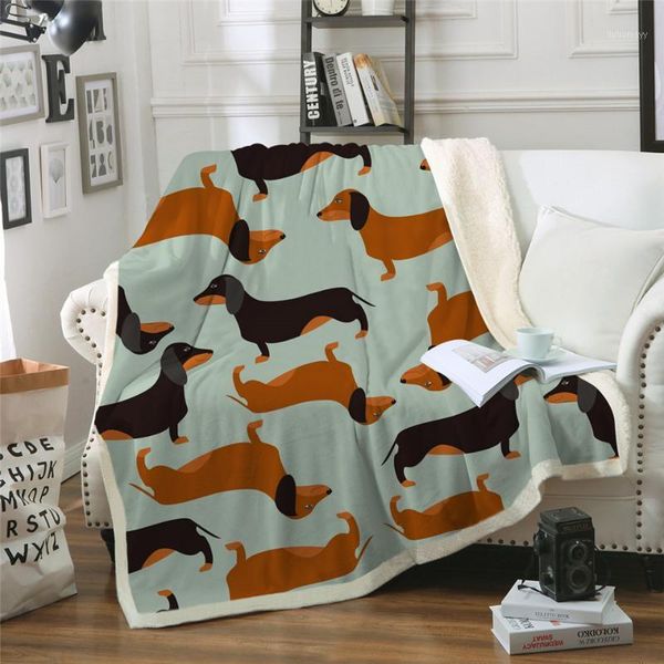 

3d dachshund sausage printed sherpa blanket couch quilt cover travel bedding outlet velvet plush throw fleece blanket bedspread1